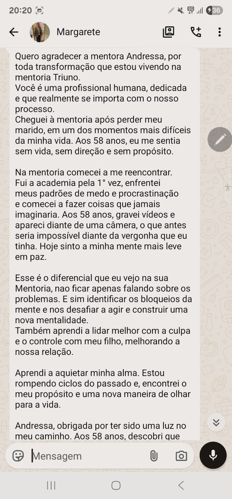 Depoimento de Margarete